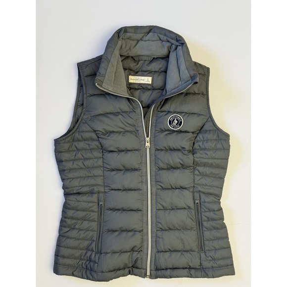Abercrombie & Fitch Jackets & Blazers - Abercrombie & Fitch Womens Puffer Vest Gray Quilted Fleece Lined Small AF Logo